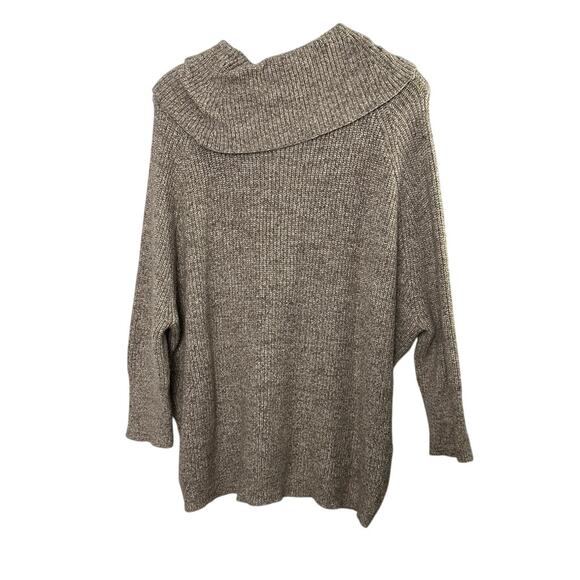 Chico's Tan Cowl Neck Balloon Sleeve Oversized Knit Sweater Women's Large 12 - Picture 6 of 6